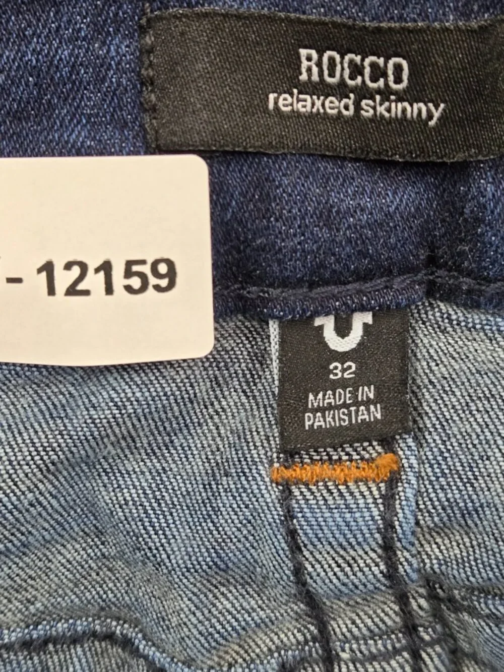 True Religion Men Jeans 32 Blue Rocco Relaxed Skinny Dark Wash 33